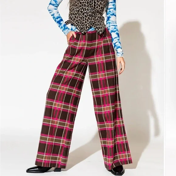 Dressed in LaLa Lovers Lane Plaid Wide Leg Trousers! - Picture 2 of 3